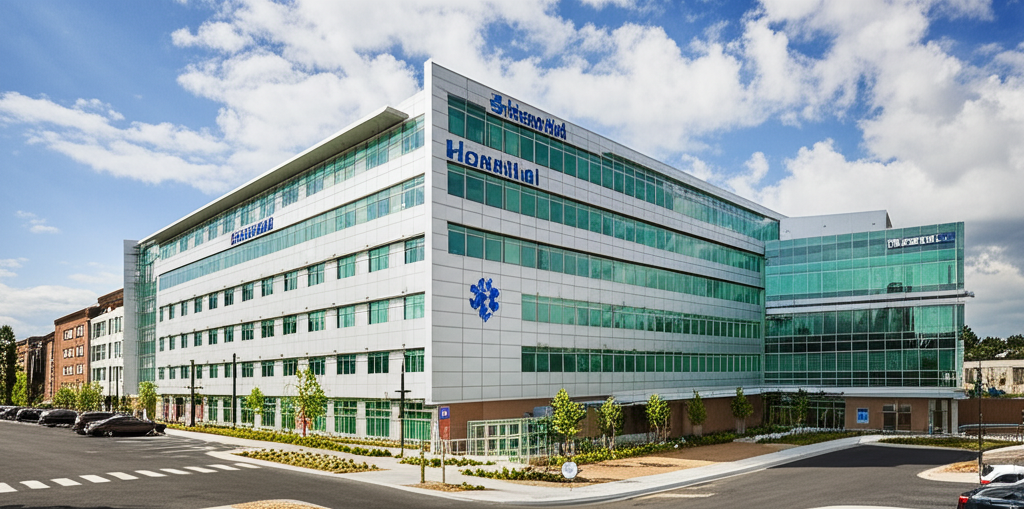 Modern hospital building